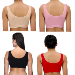 Women’s Combo Non-Padded Full Coverage Broad Straps Seamless & Stretchable Sports Air Bra [ Nari 0013]