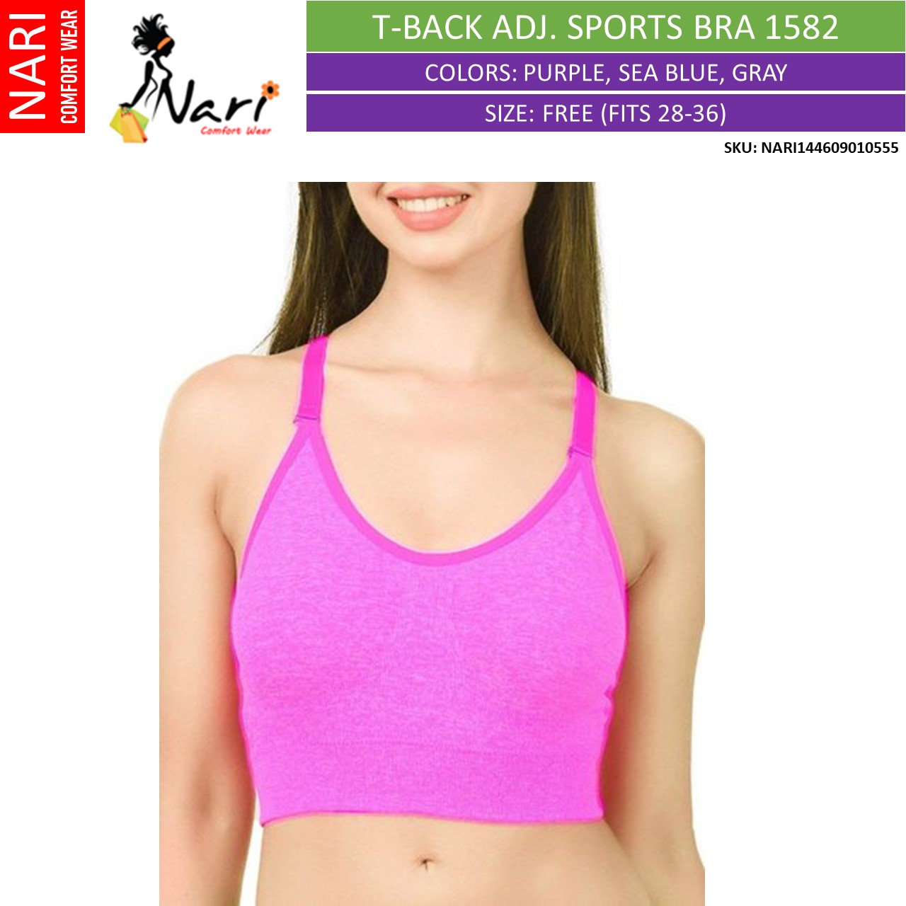 Buy NEONFIT Fashion Non Padded Sports Bra (Rani) Online at Best