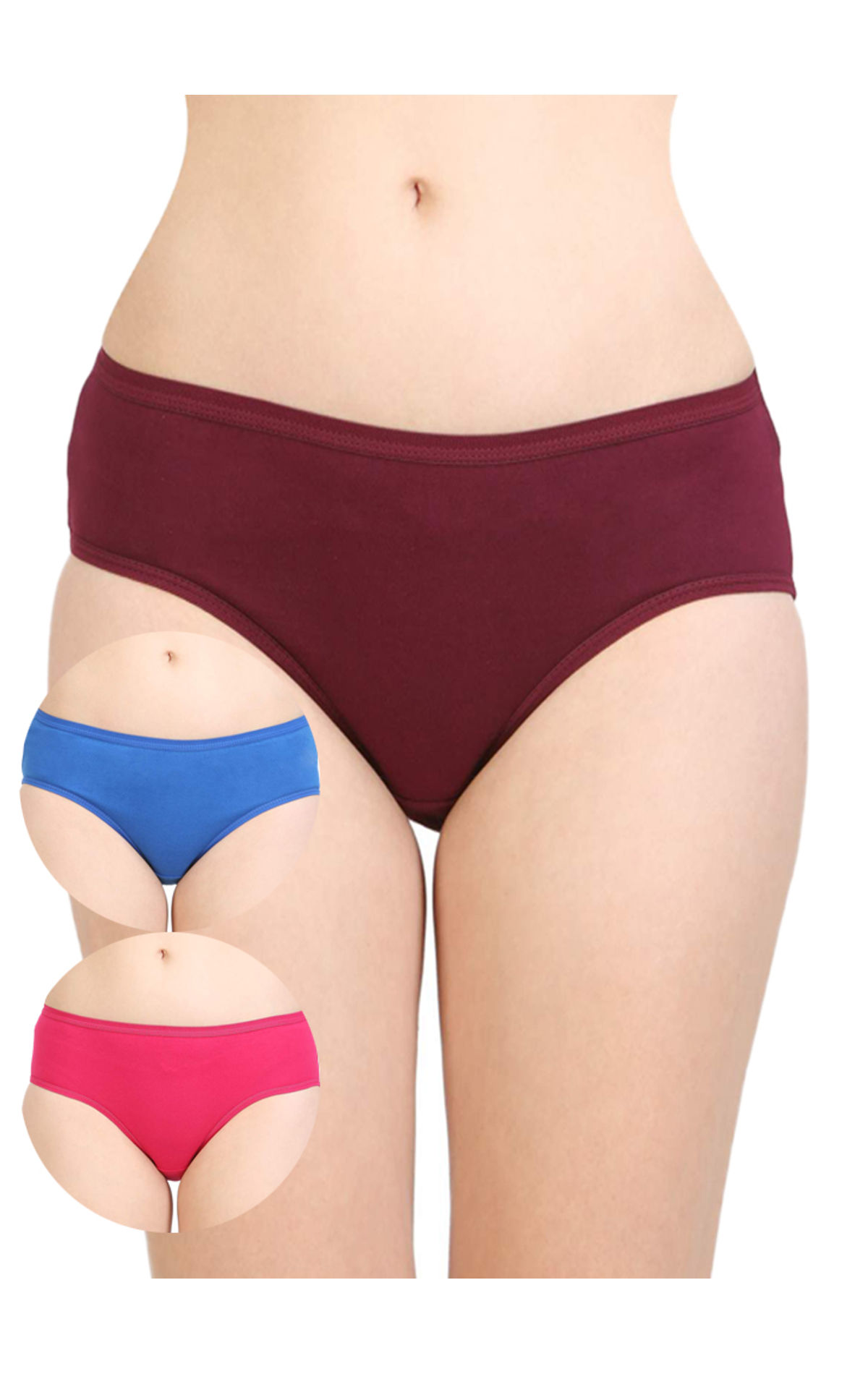 BODYCARE Women's Cotton Briefs (Pack of 3) Color May Vary