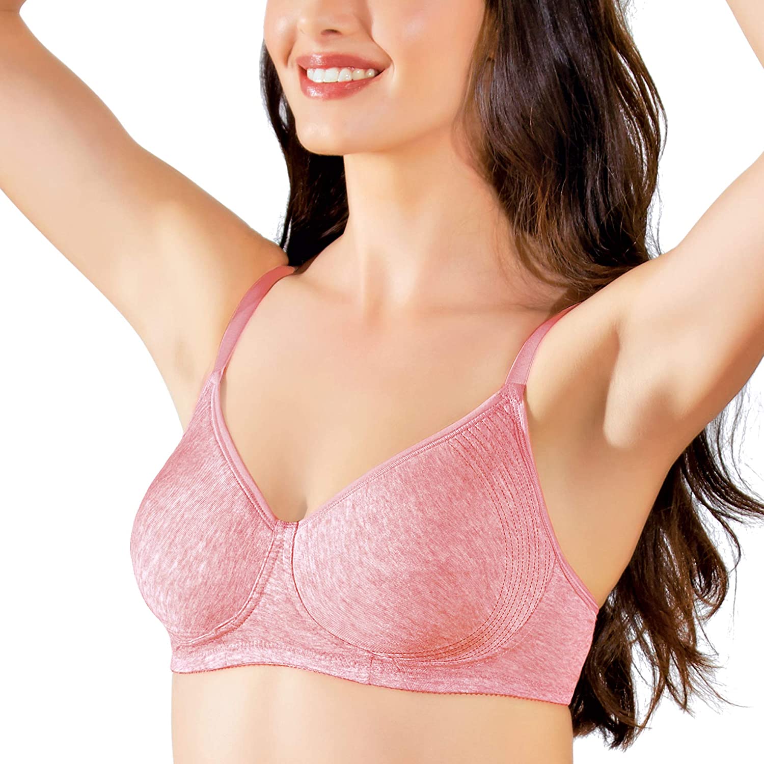 Buy Enamor A042 Non Padded Side Support Shaper Stretch Cotton Everyday  Bra-revello Print Pink online
