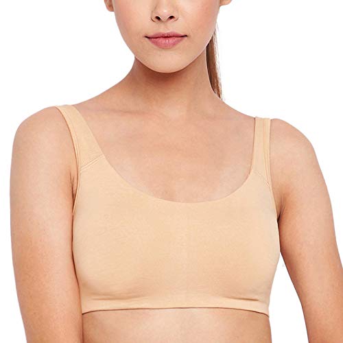 Enamor SB06 Low Impact Cotton Sports Bra Non-Padded Wirefree Pearl ,M -  Roopsons