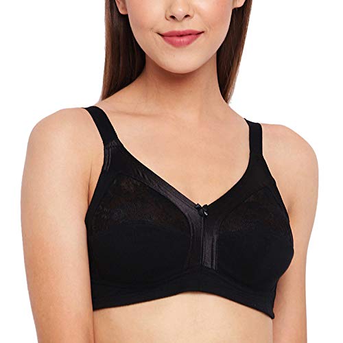 Buy Enamor Black Solid Non Wired Non Padded Full Support Full