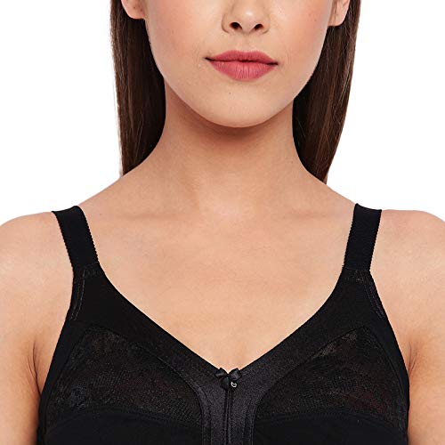 Buy Enamor Women Black Padded Non Wired & High Coverage T Shirt Bra With  Detachable Straps - Bra for Women 2295648