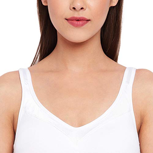 Enamor A039 T-Shirt Cotton Padded & Wirefree Bra - White