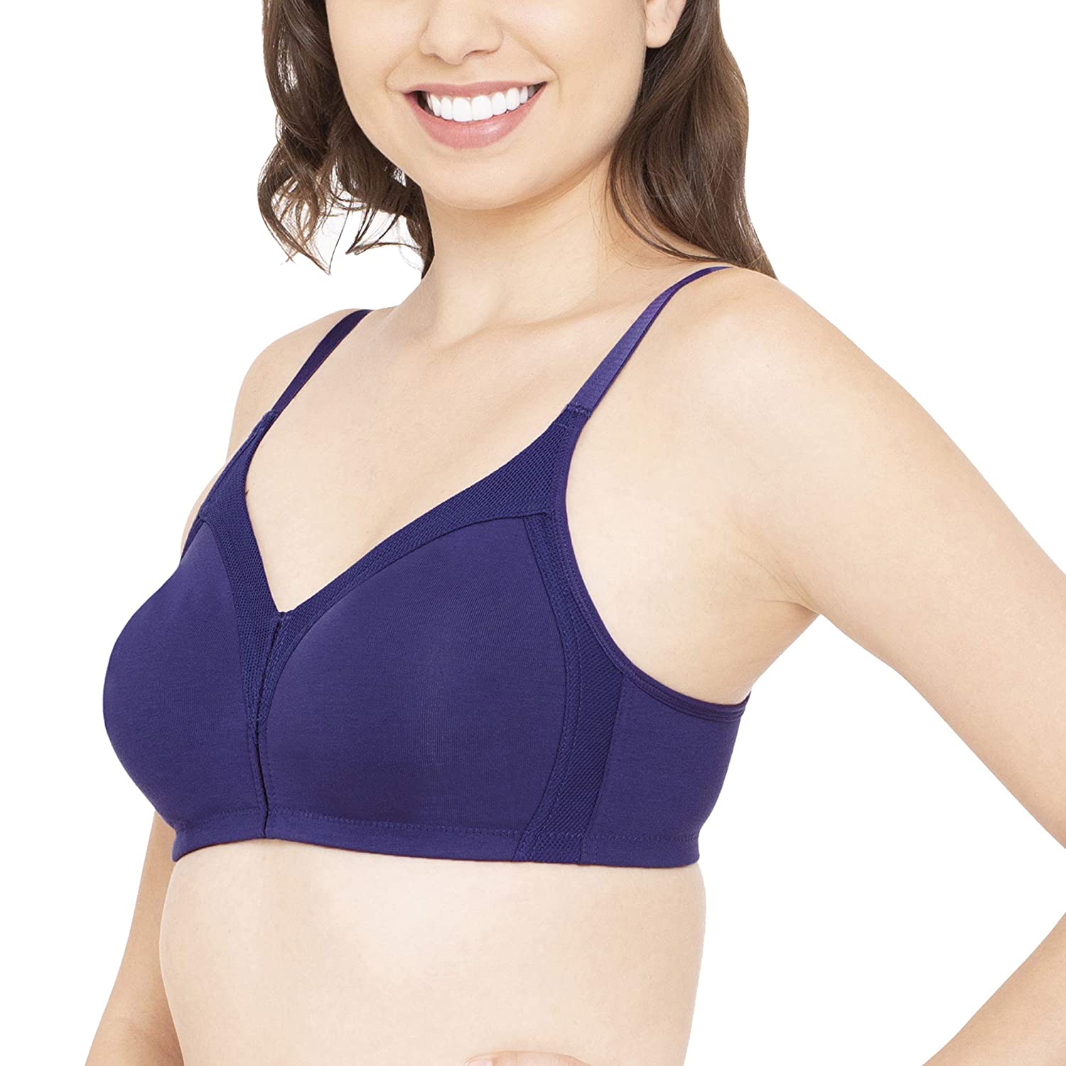 Buy Enamor AB75 M-Frame Jiggle Control Full Support Supima Cotton Bra -  Non-Padded, Wirefree & Full Coverage PALESKIN (Pack of 2) at