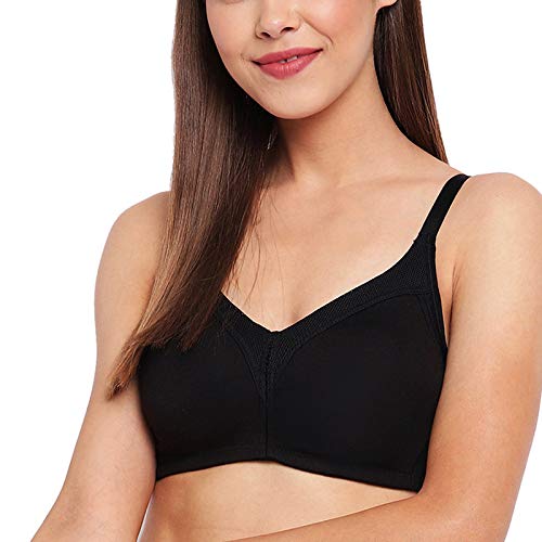 Buy Enamor F078 Plush Shaper Classic Comfort Bra - Non-Padded Wirefree High  Coverage - Black at