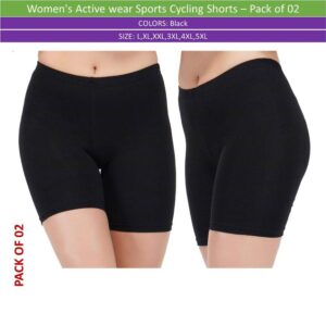Cycling Shorts for Women – Breathable Hosiery Tighty – Pack of 02