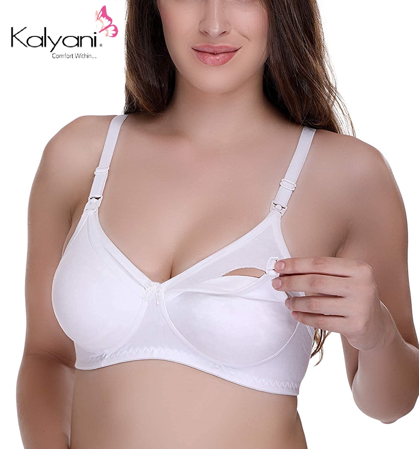 Kalyani Ziva C-Cup Women's Cotton Non-Padded Non-Wired Maternity / Feeding  / Nursing Bra – Nari Comfort Wear