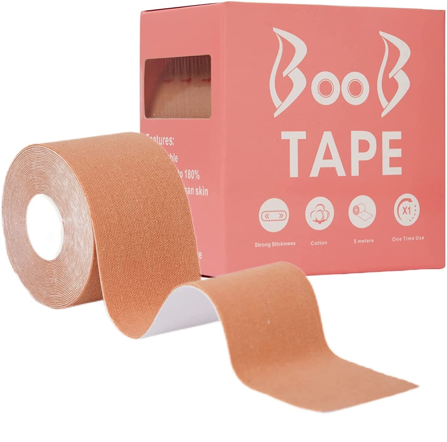 Boob Tape, Nipple Tape, Waterproof Breast Lift Tape, Elastic Comfortable  Breast Tape, Strapless Adhesive Sticky-size:7.5cm*5m-colour:skin