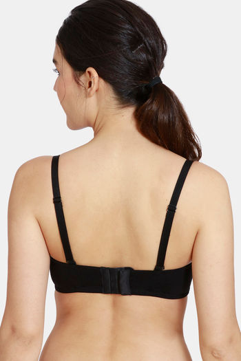 Buy Zivame Padded Non Wired Low Coverage Stick On Bra-Black at Rs