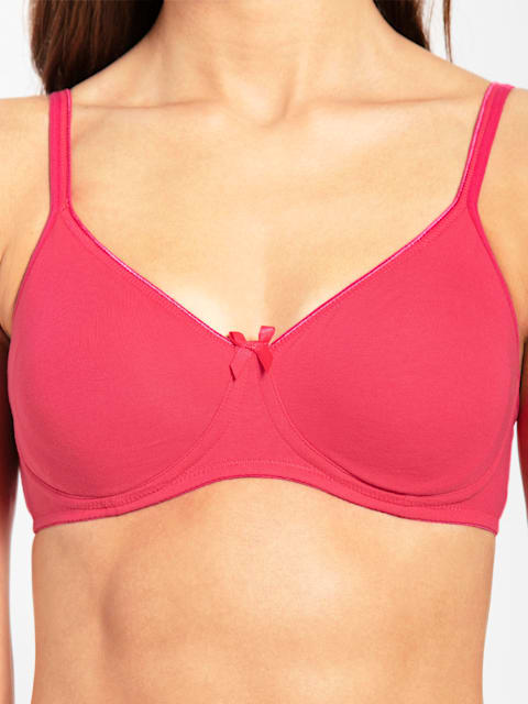 1722 Wirefree Non Padded Cotton Elastane Medium Coverage Everyday Bra with  Concealed Shaper Panel